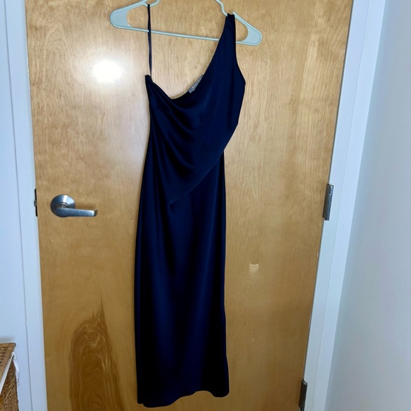 Navy BHLDN One Shoulder Dress - Picture 1 of 3